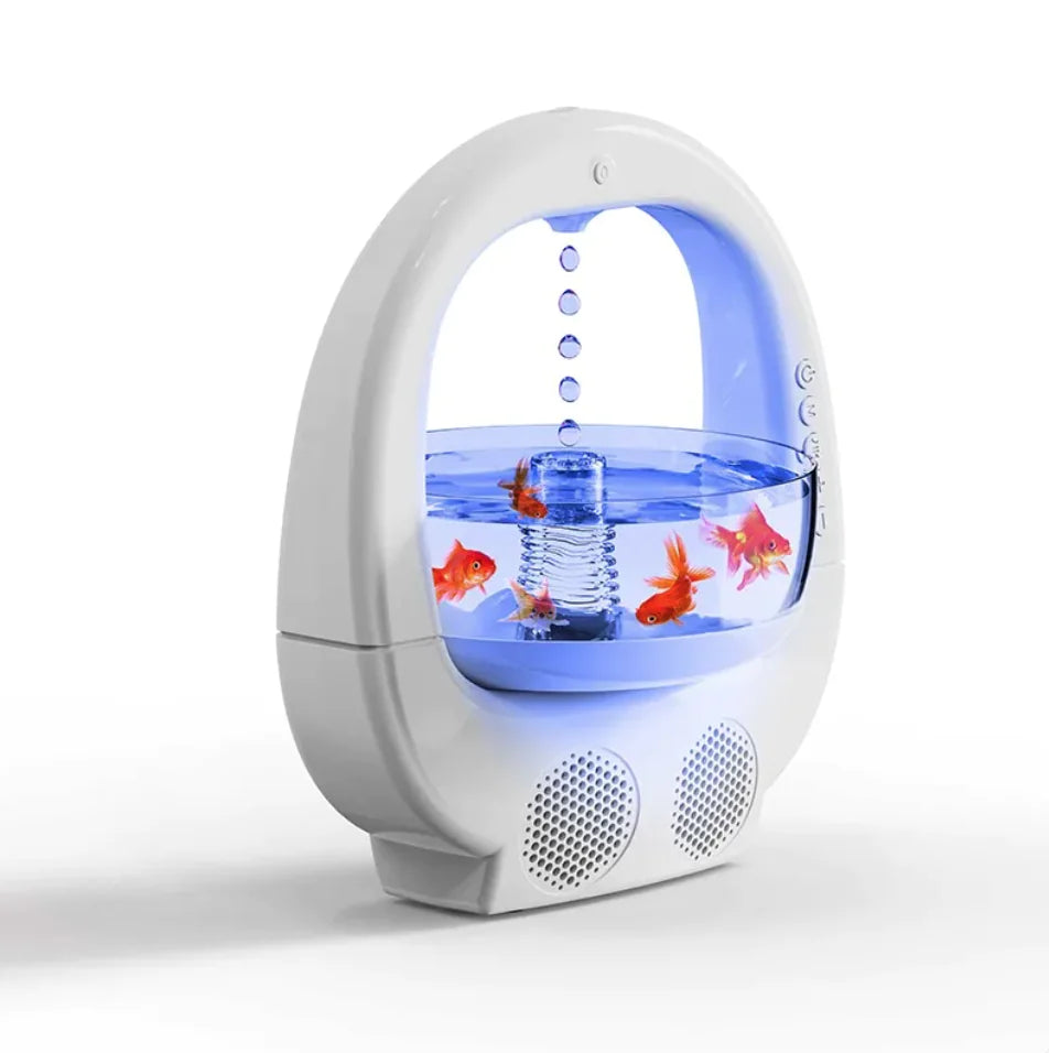 Anti-Gravity Humidifier(3-in-1) with Aromatherapy, Bluetooth Speaker, and Fish Tank Light